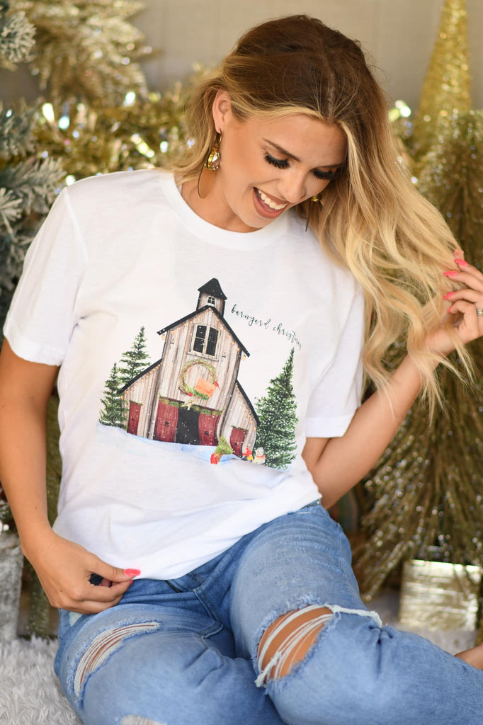 Barnyard Christmas Tee - 260 Broadway Boutique