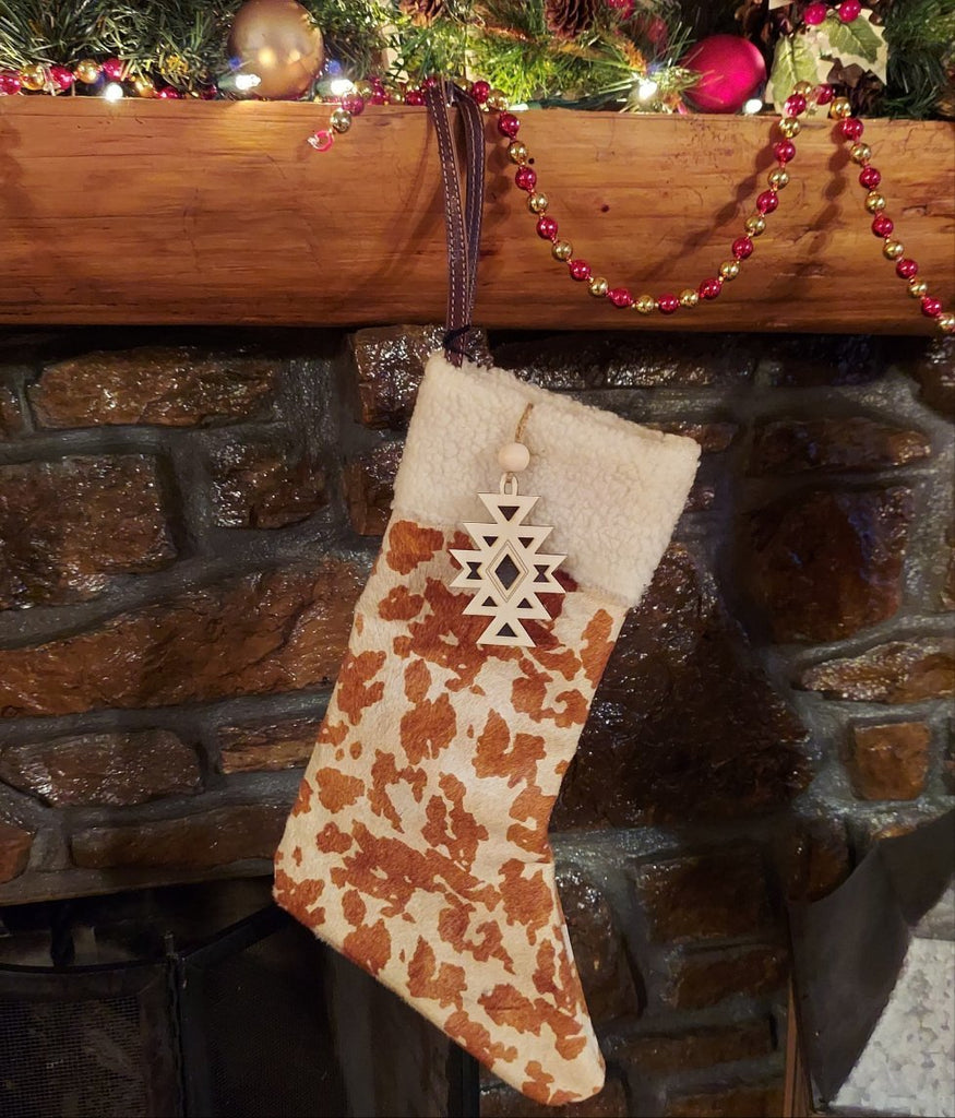 Cowhide Christmas Stocking (4 Styles) - 260 Broadway Boutique