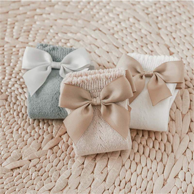 Mesh Bow Socks (5 colors) - 260 Broadway Boutique