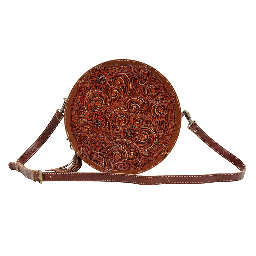 Myra Crimson Orchid Round Bag - 260 Broadway Boutique