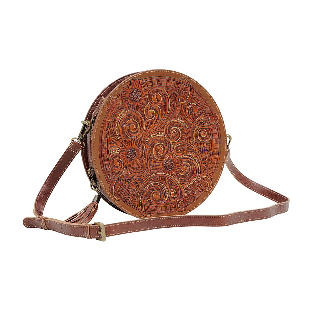 Myra Crimson Orchid Round Bag - 260 Broadway Boutique