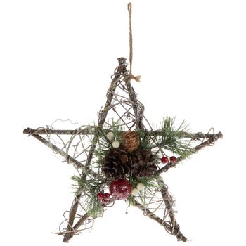 Twig Star With Pine Wall Decor - 260 Broadway Boutique