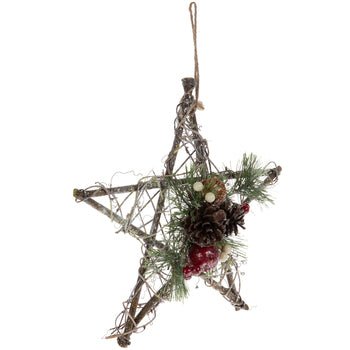 Twig Star With Pine Wall Decor - 260 Broadway Boutique